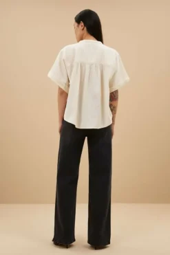 By bar Blouses*alex rib blouse | off white
