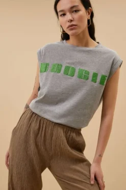 By bar Broeken*amie lurex pants | gold