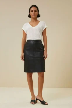 By bar Rokken*basic leather skirt | black