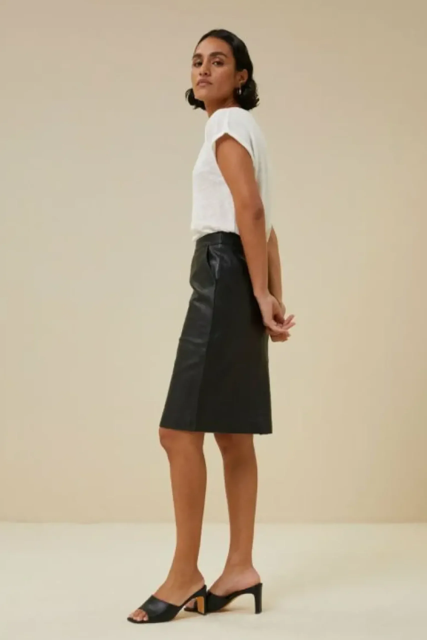 By bar Rokken*basic leather skirt | black