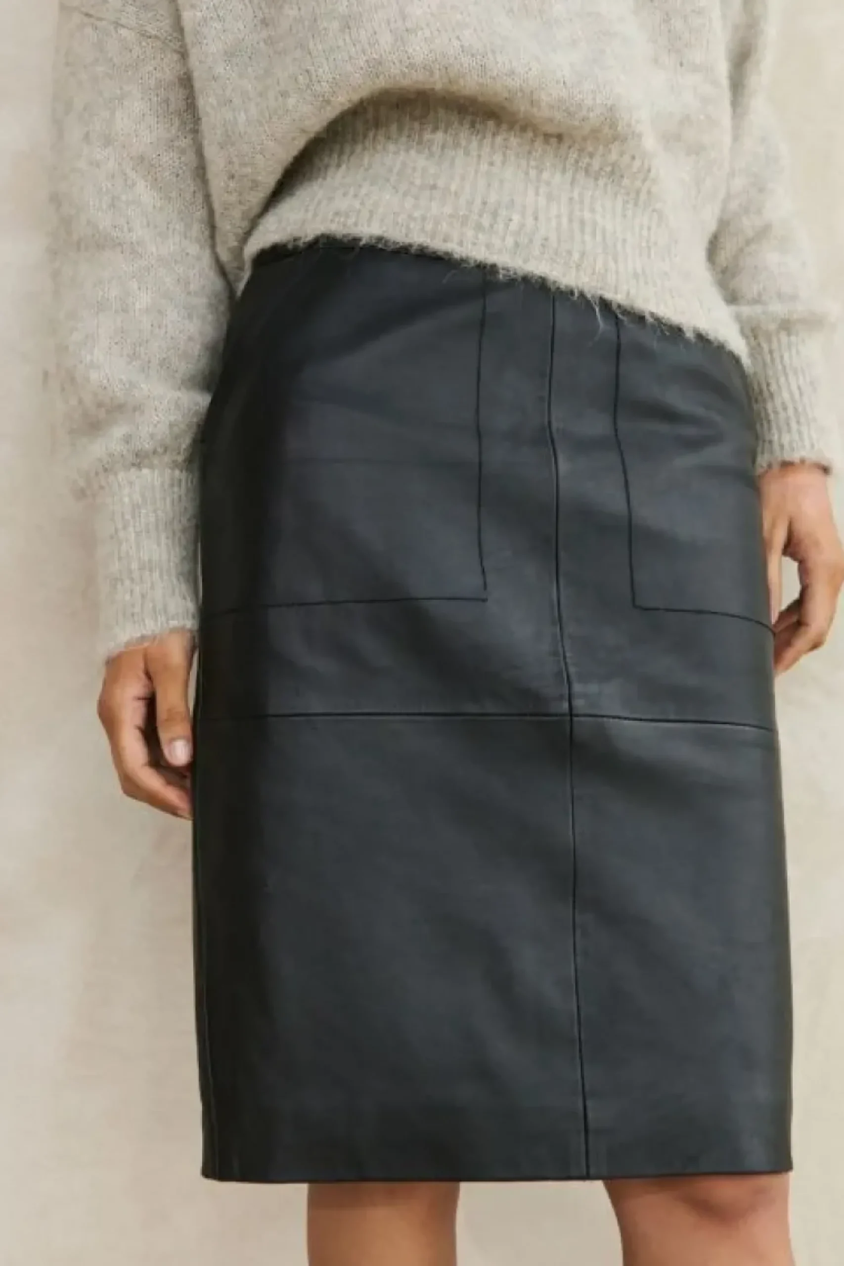 By bar Rokken*basic leather skirt | black