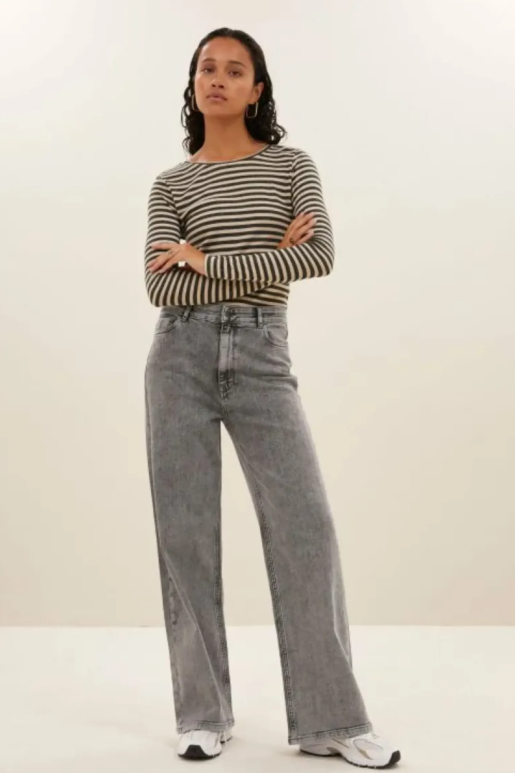 By bar Tops & Shirts*basic ls stripe top | chalk