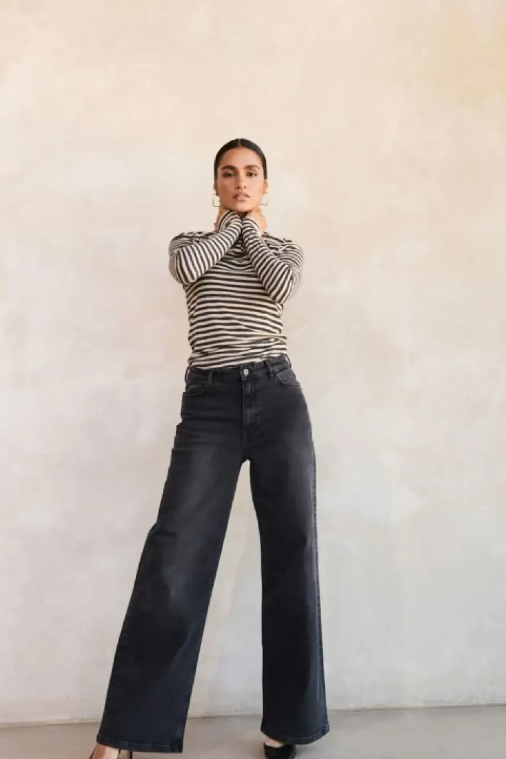 By bar Tops & Shirts*basic ls stripe top | chalk