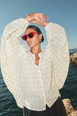 By bar Blouses*becky dali blouse | dali blue