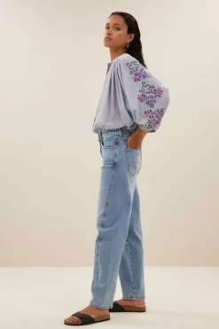 By bar Blouses*becky pinstripe blouse | indi grey