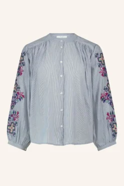 By bar Blouses*becky pinstripe blouse | indi grey