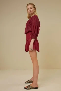 By bar Rokken*belle metallic skirt | grenache