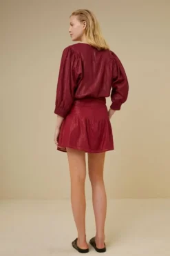 By bar Rokken*belle metallic skirt | grenache