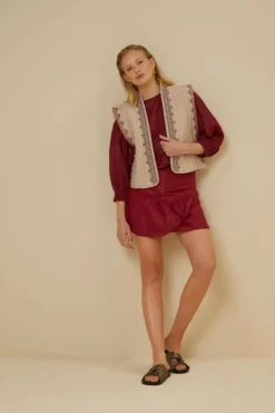 By bar Rokken*belle metallic skirt | grenache