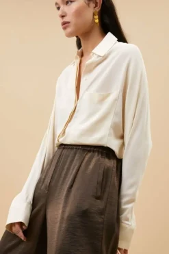 By bar Broeken*benji metallic pants | bronze