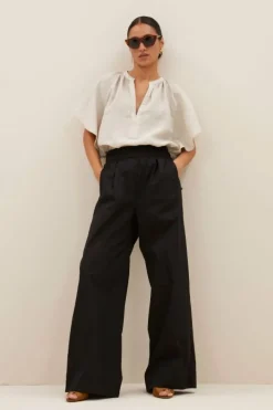 By bar Broeken*benji poplin pants | black