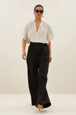 By bar Broeken*benji poplin pants | black