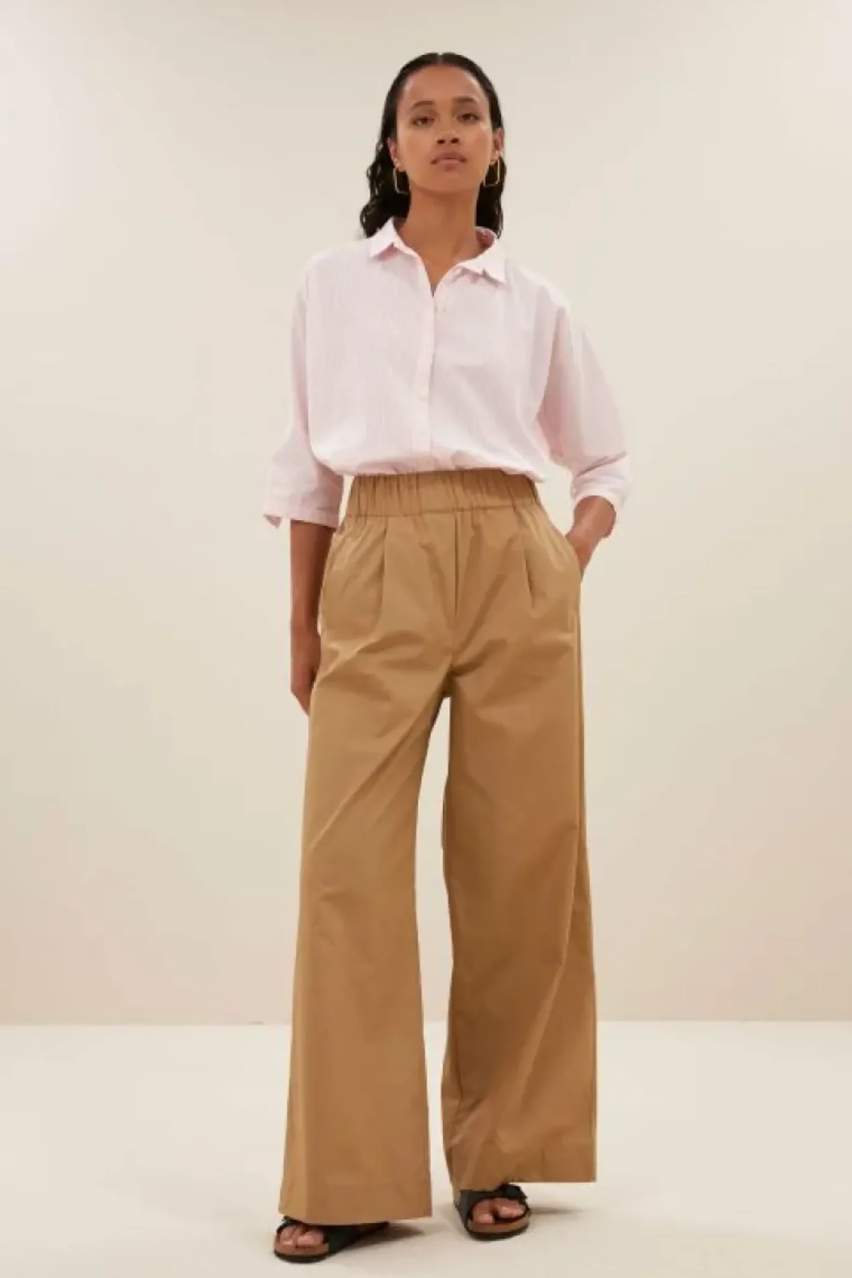 By bar Broeken*benji poplin pants | camel
