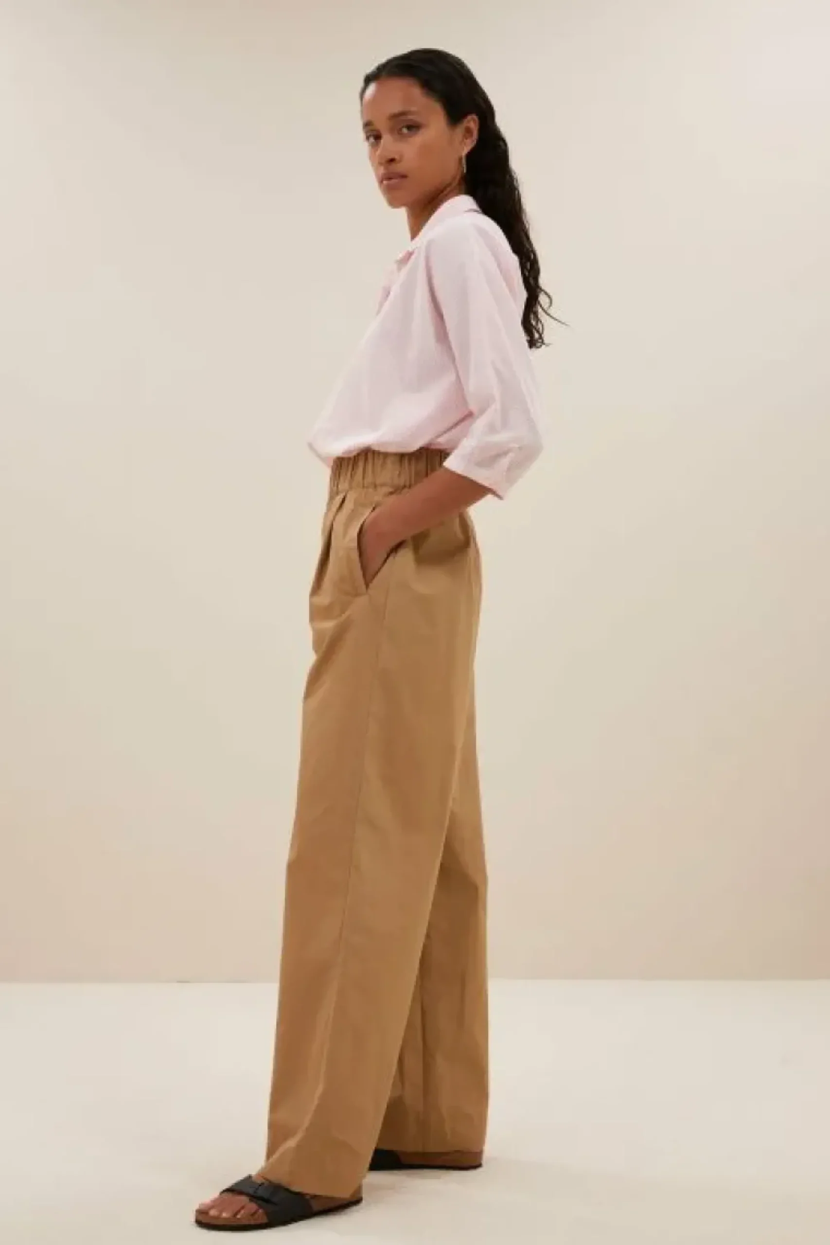 By bar Broeken*benji poplin pants | camel
