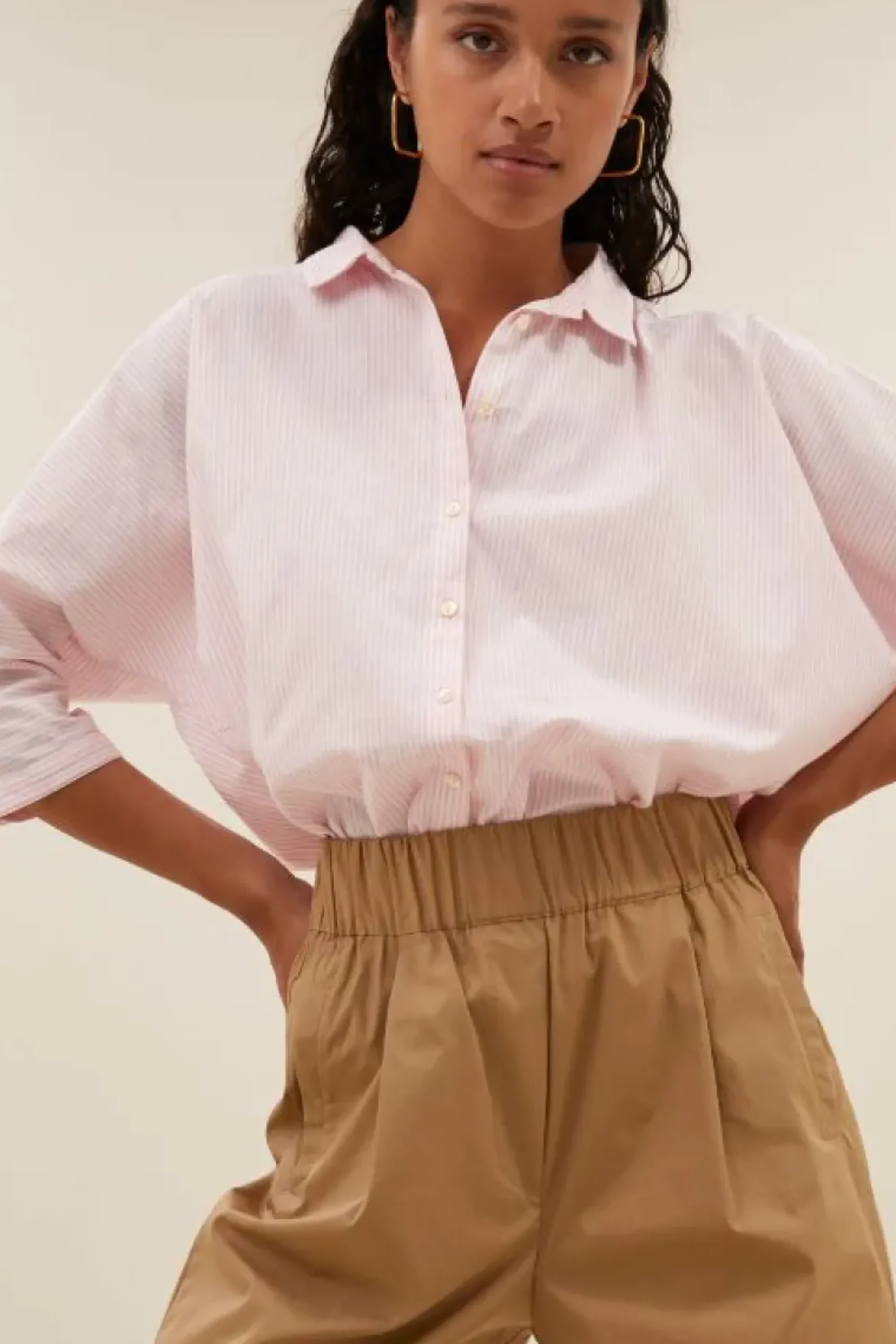 By bar Broeken*benji poplin pants | camel