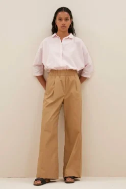 By bar Broeken*benji poplin pants | camel