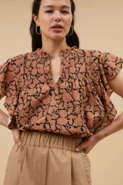 By bar Broeken*benji poplin pants | camel