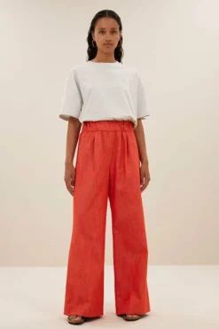 By bar Broeken*benji twill pants | poppy red