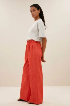 By bar Broeken*benji twill pants | poppy red