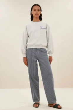 By bar Sweaters|Truien*bibi heavy sweater | light grey melee