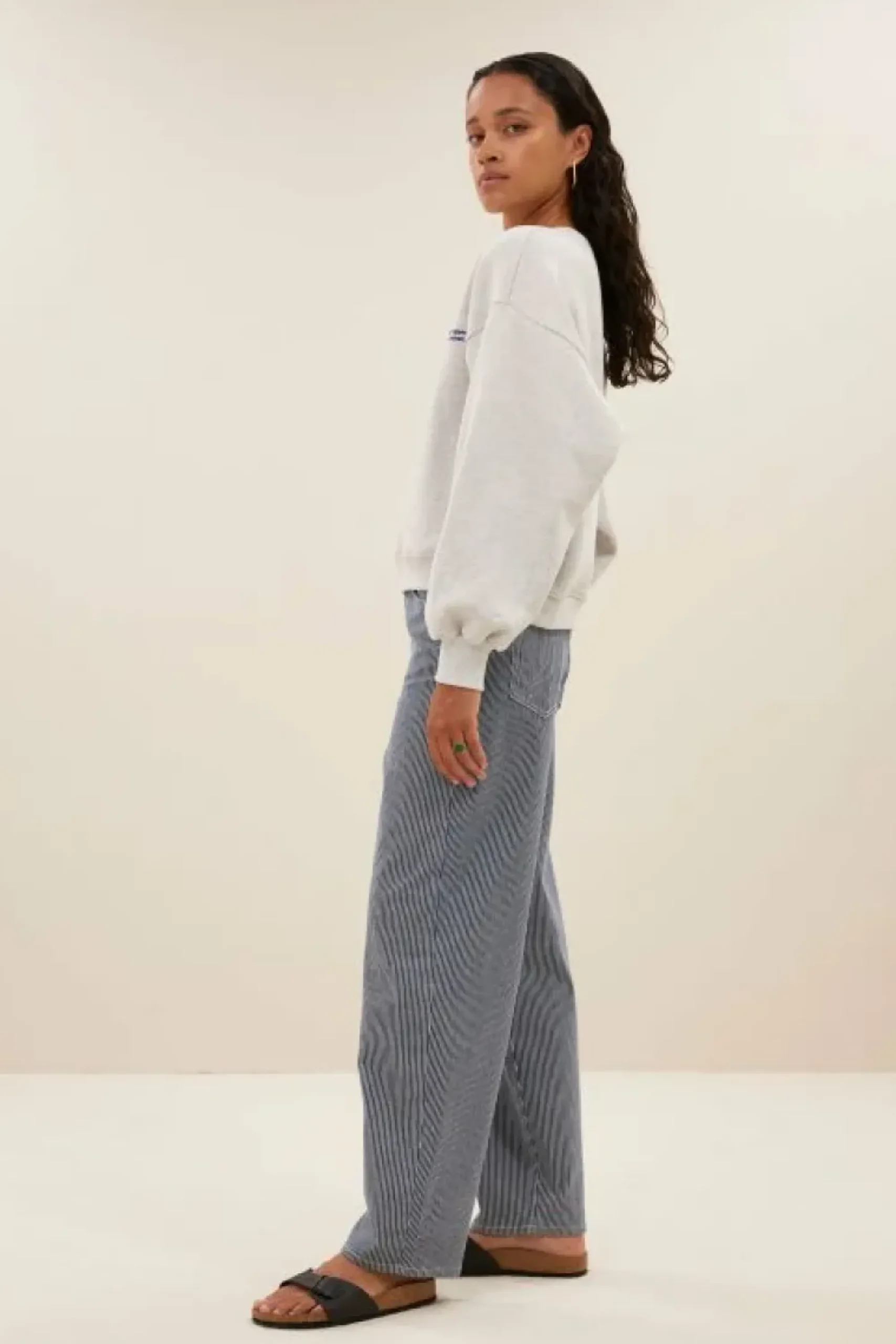 By bar Sweaters|Truien*bibi heavy sweater | light grey melee