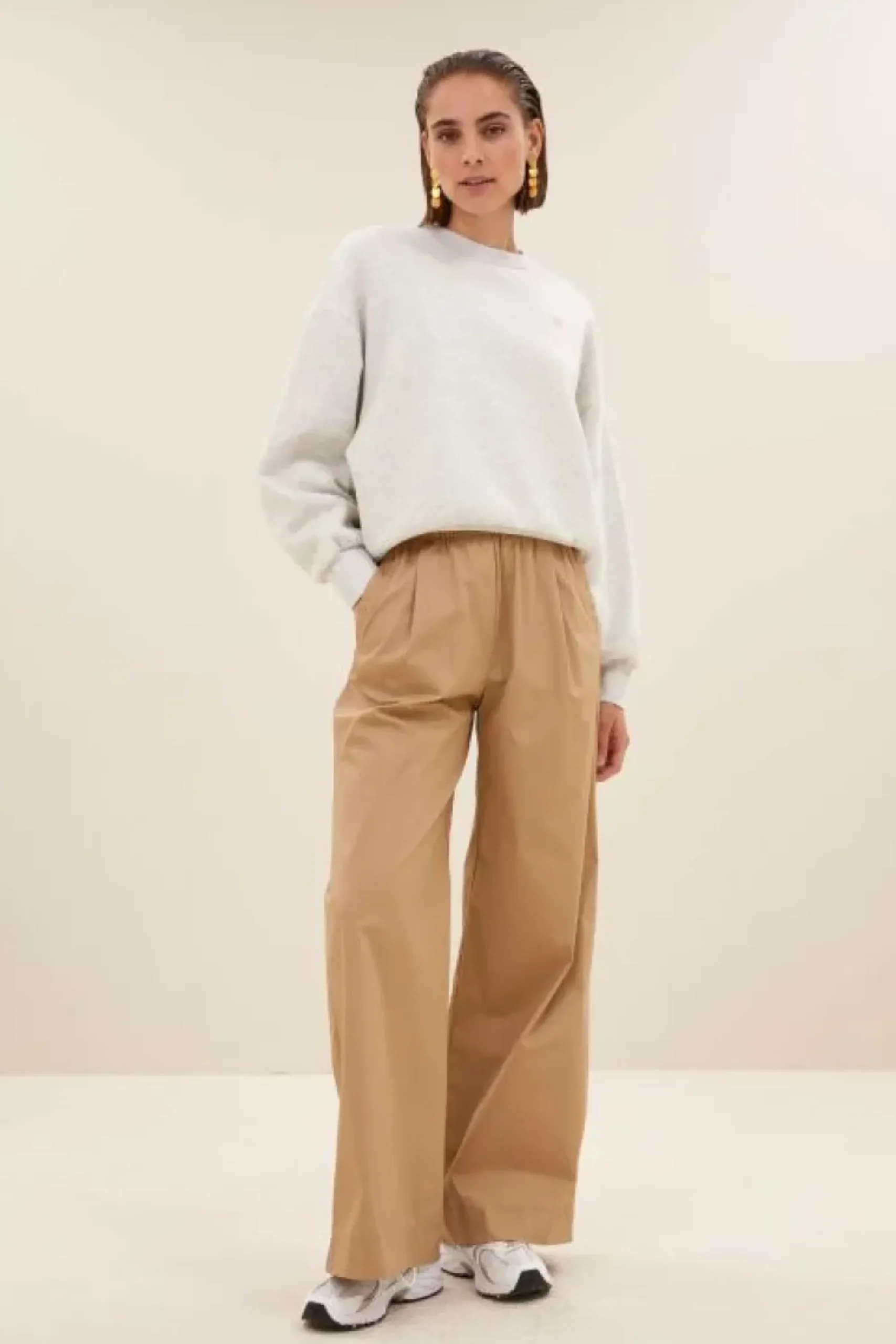 By bar Sweaters|Truien*bibi logo sweater | light grey melee