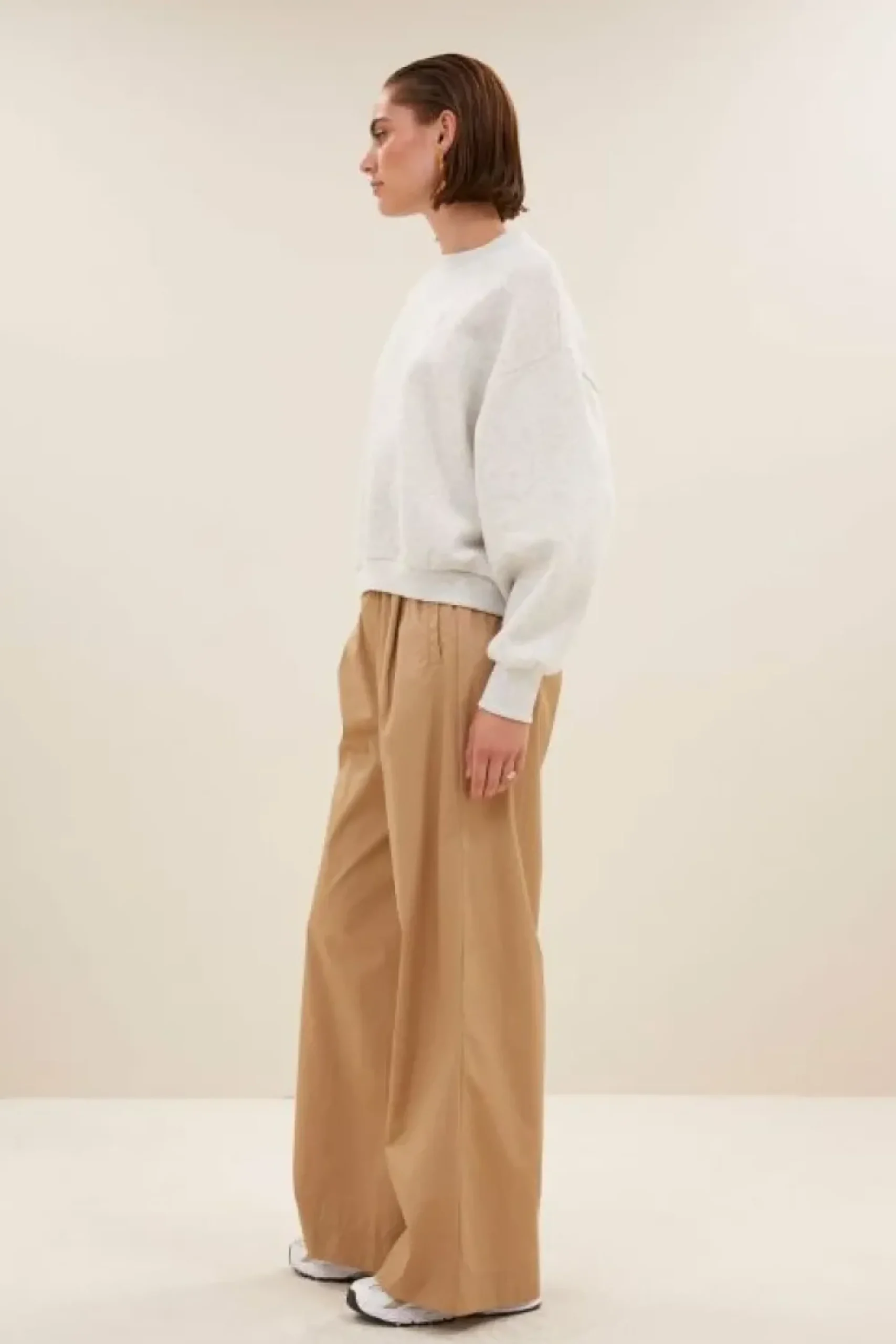 By bar Sweaters|Truien*bibi logo sweater | light grey melee