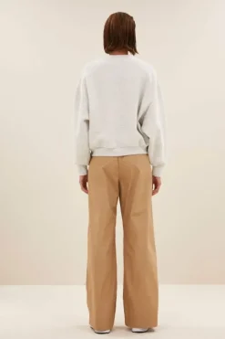 By bar Sweaters|Truien*bibi logo sweater | light grey melee