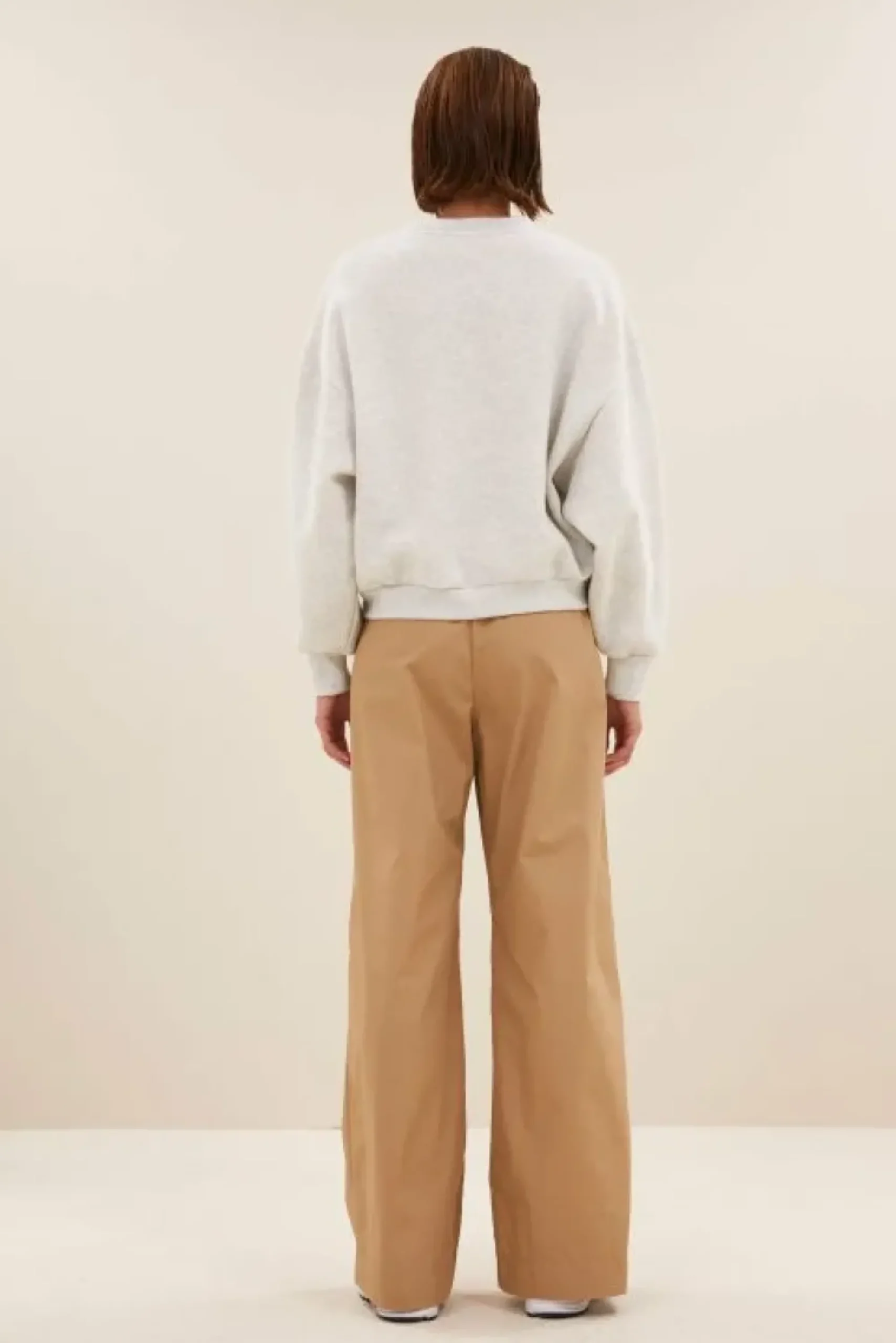 By bar Sweaters|Truien*bibi logo sweater | light grey melee