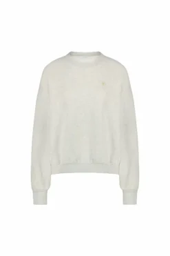 By bar Sweaters|Truien*bibi logo sweater | light grey melee