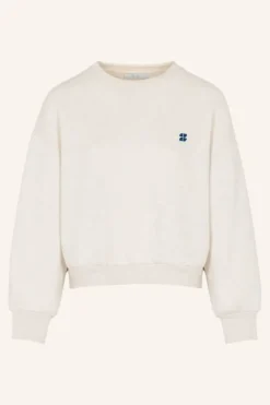 By bar Sweaters|Truien*bibi logo sweater | oyster melee