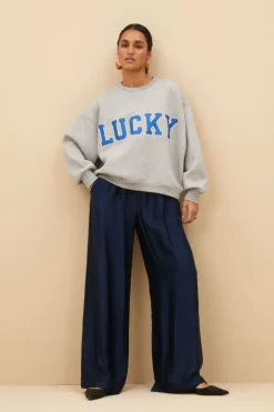 By bar Sweaters|Truien*bibi lucky sparkle sweater | grey melee