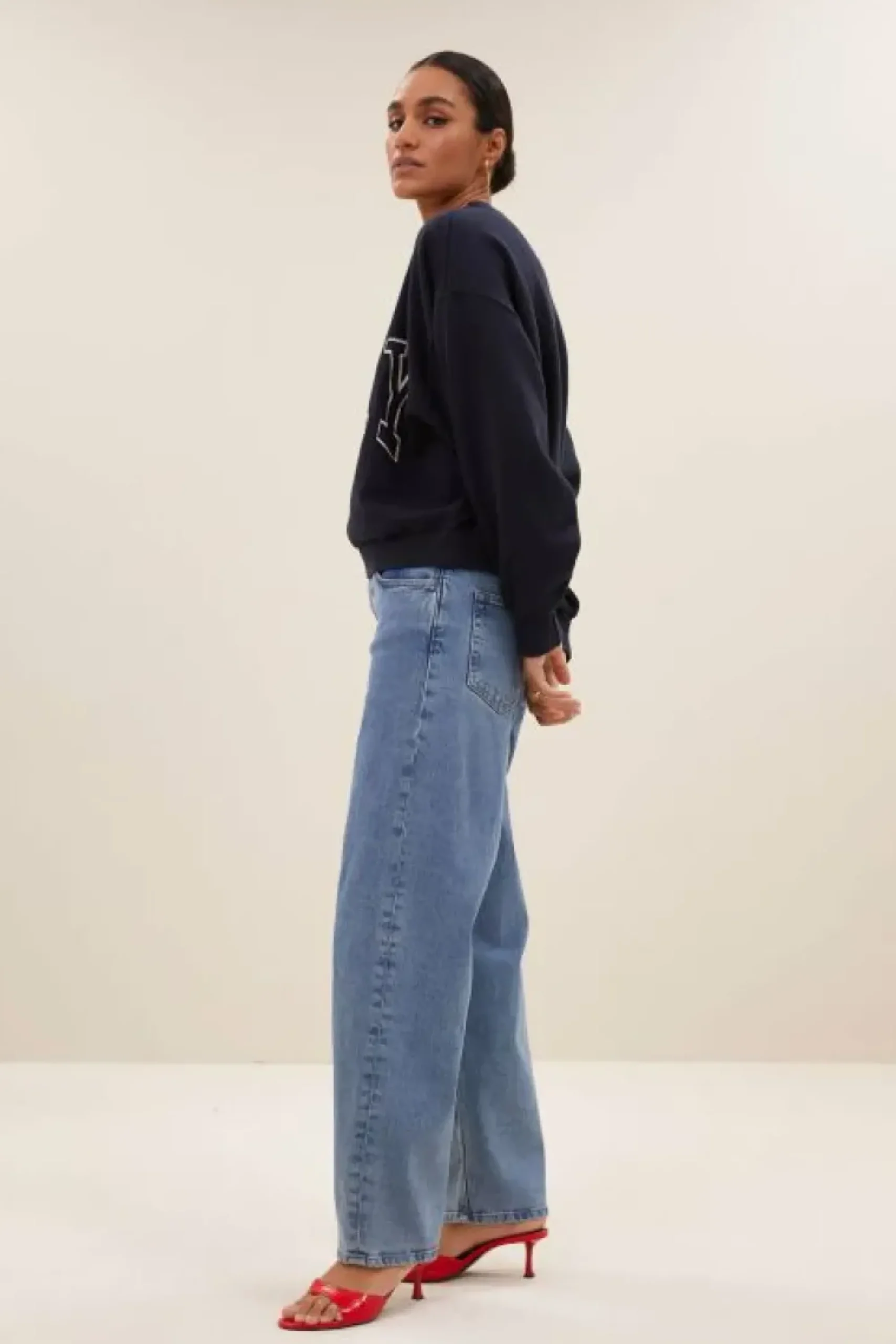 By bar Sweaters|Truien*bibi patchwork sweater | midnight