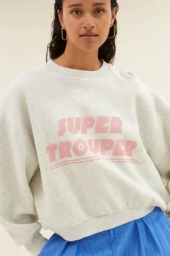 By bar Sweaters|Truien*bibi trouper sweater | light grey melee