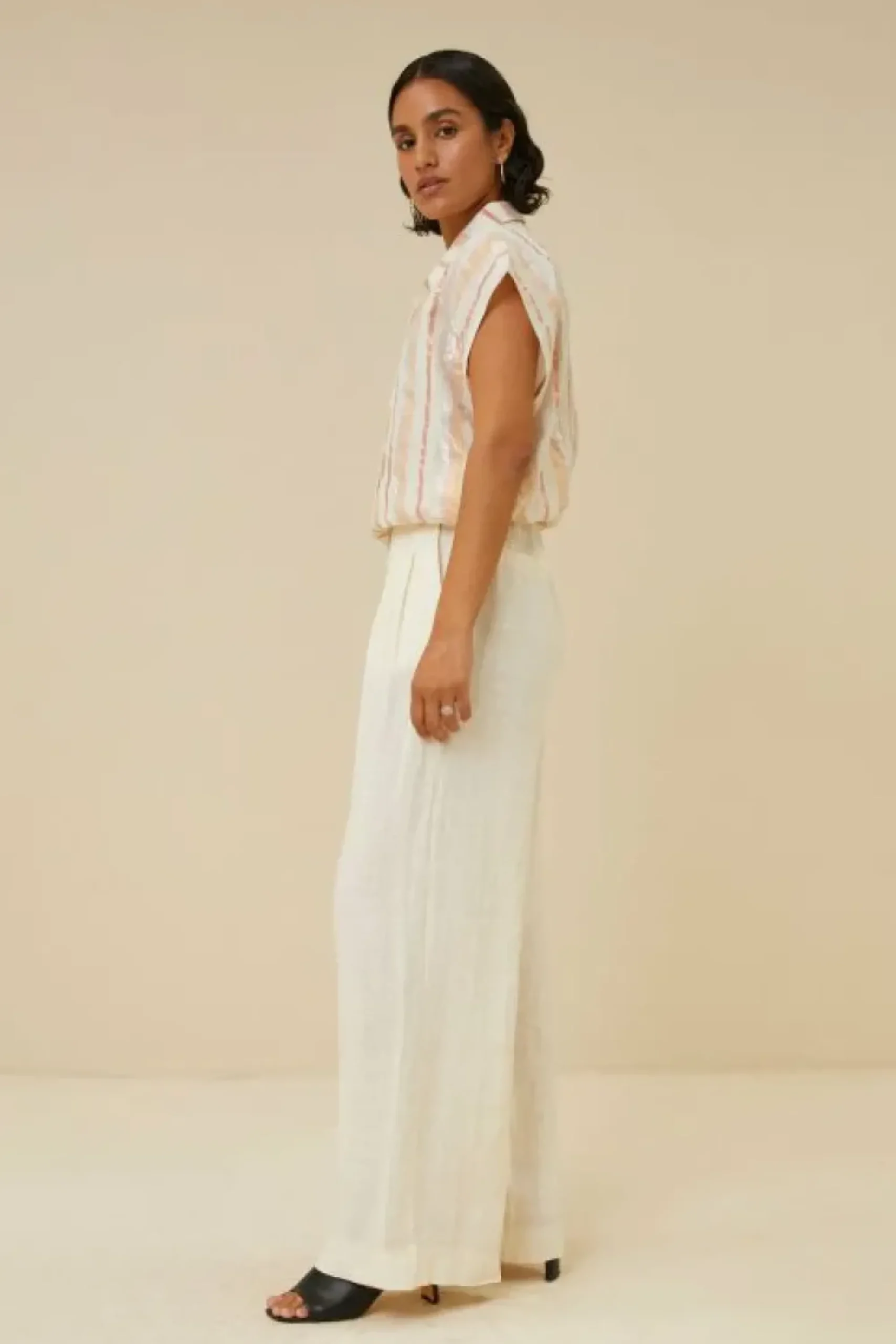 By bar Blouses*bieke gloss stripe blouse | pastel gloss stripe