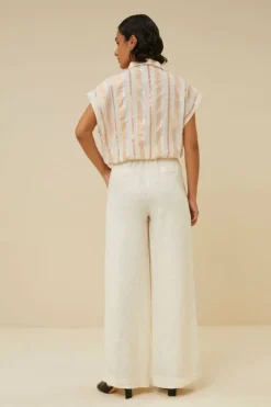 By bar Blouses*bieke gloss stripe blouse | pastel gloss stripe