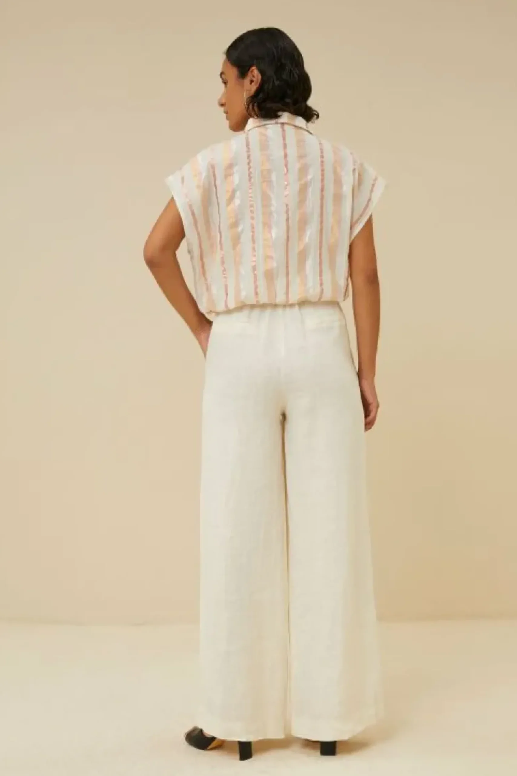 By bar Blouses*bieke gloss stripe blouse | pastel gloss stripe