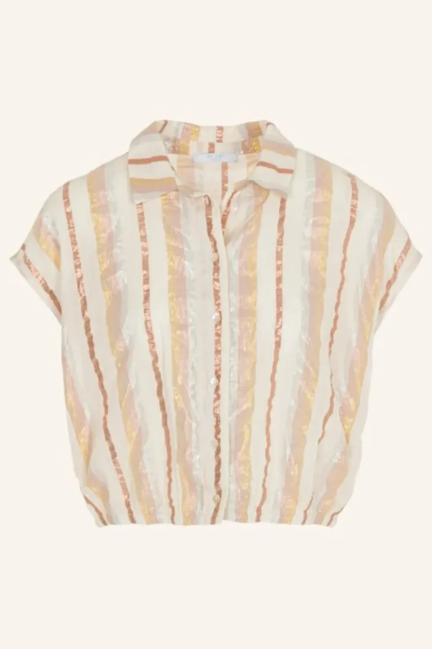 By bar Blouses*bieke gloss stripe blouse | pastel gloss stripe