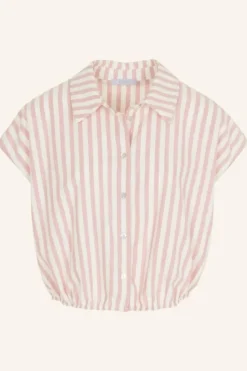By bar Blouses*bieke linen stripe blouse | bubblegum