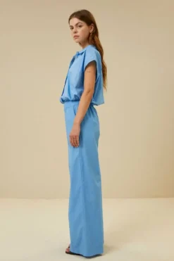 By bar Blouses*bieke poplin blouse | aquarius