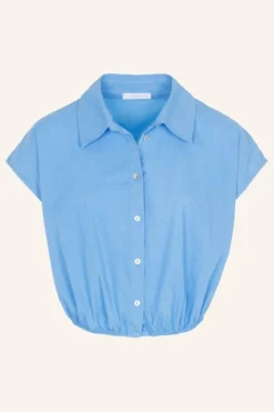 By bar Blouses*bieke poplin blouse | aquarius