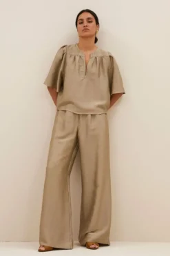 By bar Blouses*blake gloss blouse | gold