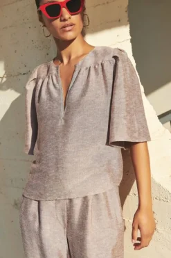 By bar Blouses*blake gloss blouse | mellow rose