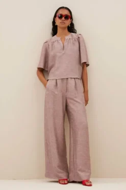 By bar Blouses*blake gloss blouse | mellow rose