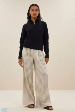 By bar Truien*boxy beau cotton pullover | midnight