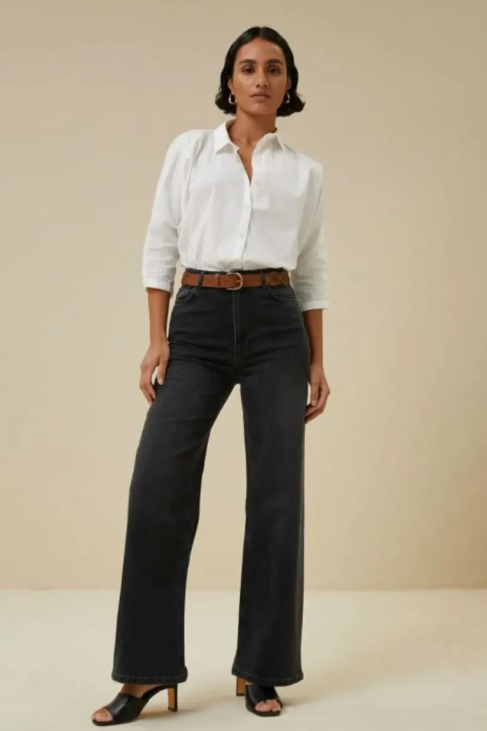 By bar Riemen*braided leather belt | cognac