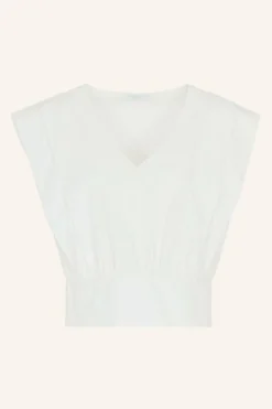 By bar Blouses*cathy poplin blouse | white