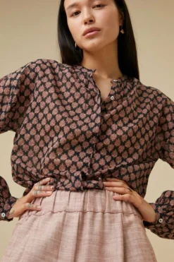 By bar Blouses*cecile leaf blouse | leaf print