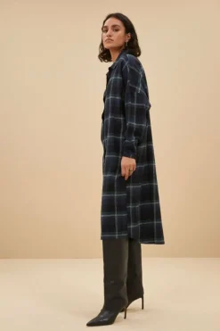 By bar Jurken*check dress | dark green