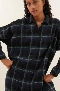 By bar Jurken*check dress | dark green